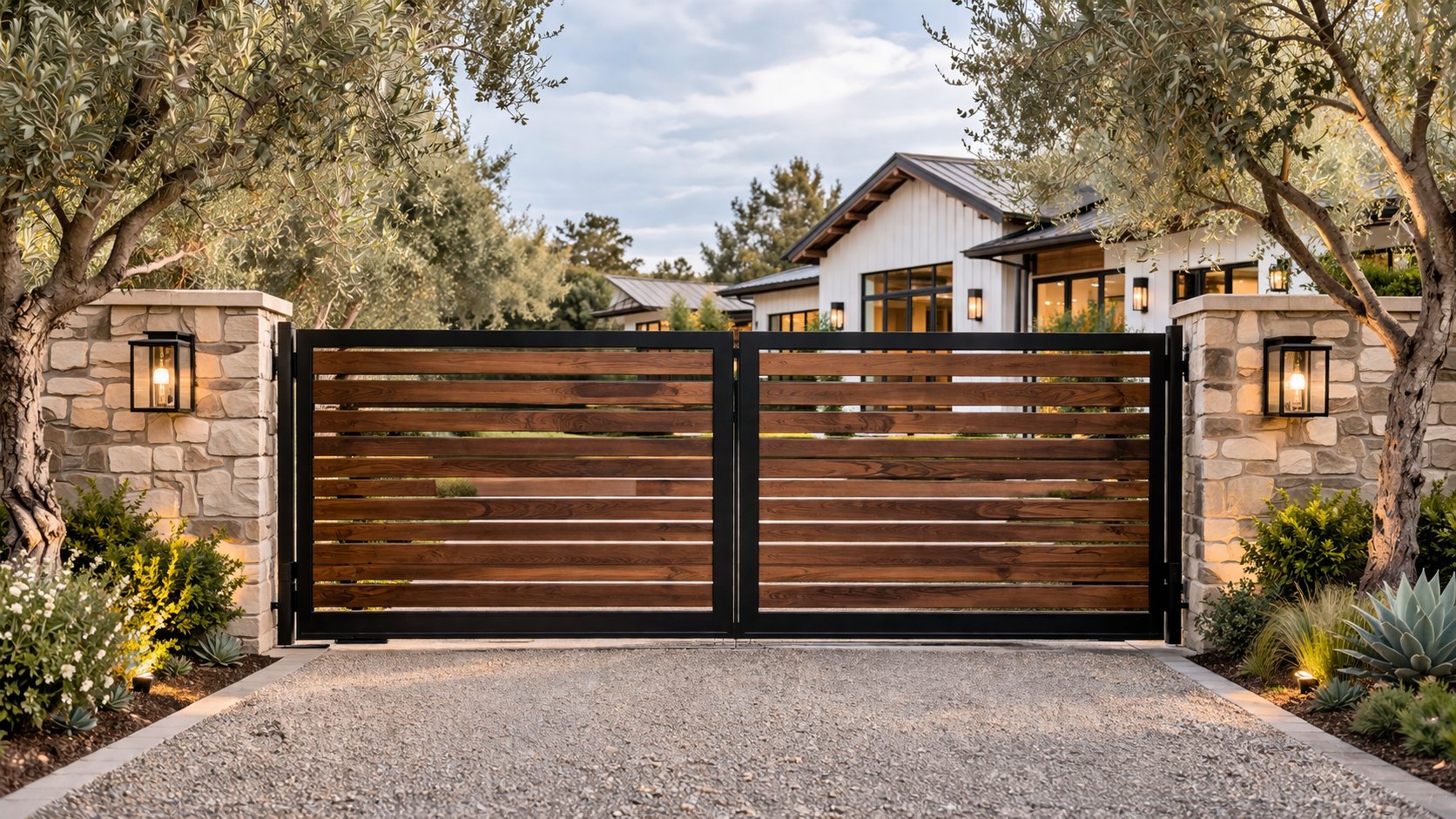 Wood and steel gate